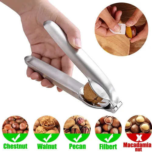 Miniatura 3 de Artcome Alicates de metal para abridor de nueces con clip de castaña, almendras de nuez, avellanas, alicates para abridor de nueces multifuncionales