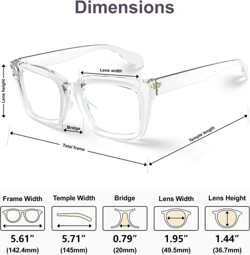 Miniatura 5 de VISOONE MONTANA - Lentes cuadrados gruesos con bloqueo de luz azul con antideslumbramiento para mujeres trabajadoras y hombres