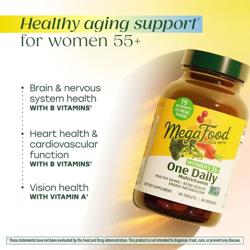 Miniatura 4 de MegaFood Multivitamínico para Mujeres de 55+ Un Multivitamínico Diario para Mujeres con Vitamina D3, C, Zinc y Vitamina B12 y Folato Biodisponibles
