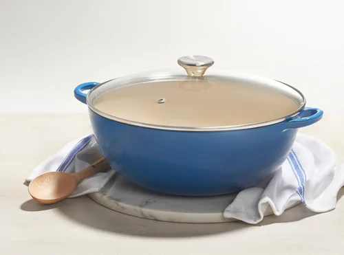 Miniatura 5 de Le Creuset Horno de chef de hierro fundido esmaltado con tapa de vidrio, 7.5 cuartos de galón, Marsella