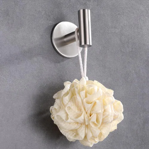 Miniatura 8 de Zuvky Ganchos autoadhesivos de acero inoxidable 304 resistentes sin clavos para baños, cocina, sala de estar, garaje, hotel, toallero, paquete de 2