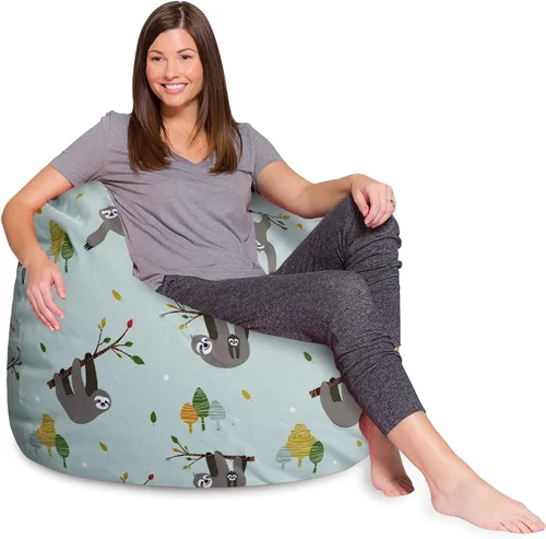 Miniatura 57 de Posh Creations - Sillón puff para niños, adolescentes y adultos, incluye funda extraíble y lavable a máquina, tamaño mediano de 27 pulgadas, lona