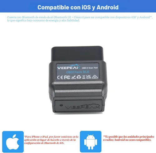 Miniatura 4 de Veepeak OBDCheck BLE Bluetooth OBD II escáner para iOS y Android, herramienta de diagnóstico del lector de código de luz del motor de control