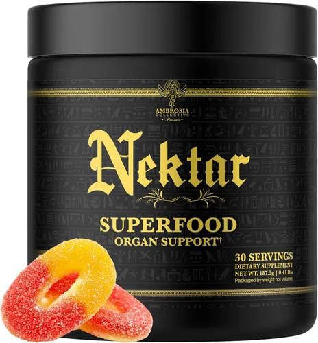 Ambrosia Nektar - Superalimento en polvo | Suplemento diario de apoyo de órganos | Alternativa a polvos verdes | 13 superalimentos para energía,
