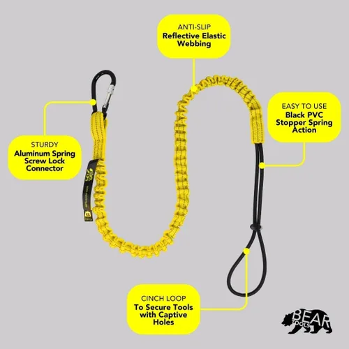 Miniatura 4 de BearTOOLS Cordón para herramientas con correa de hebilla, cuerda elástica de clip, conector de bloqueo de tornillo resistente, protección contra