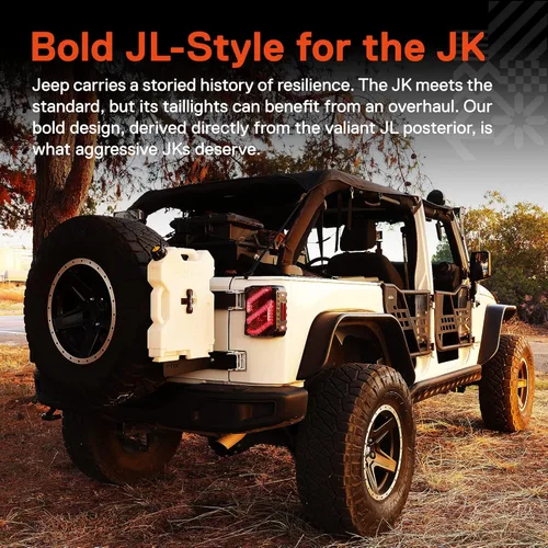 Miniatura 2 de TRUE MODS Luces Traseras LED Compatibles con 2007-2018 Jeep Wrangler JK JKU [DOT] [Fumado Oscuro] [Señal de Giro y Marcha Atrás] Z