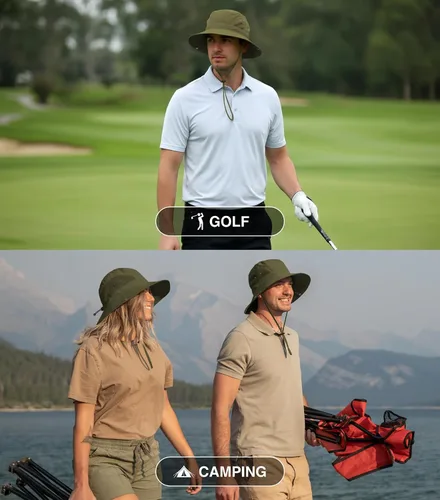 Miniatura 5 de GearTOP Wide Brim Sun Hat for Men & Women, UPF 50+ Fishing Hat with Detachable Neck Flap & Face Cover Gardening Boonie Sunhat