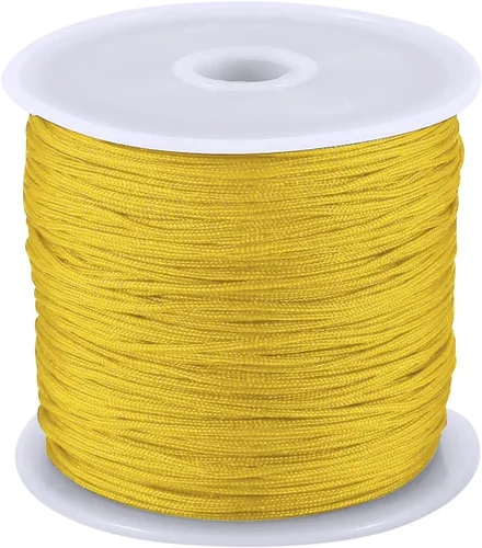 Miniatura 15 de Cordón de nailon de 0.031 in, hilo de nudo chino macramé pulsera de cola de rata trenzada (negro)
