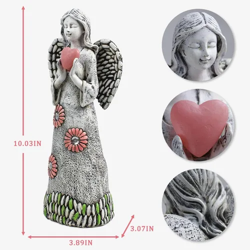 Miniatura 8 de Estatua de ángel solar Rezpuao - Escultura de jardín con decoración de resina para patio, césped, porche - Regalo de inauguración de casa, 10.03