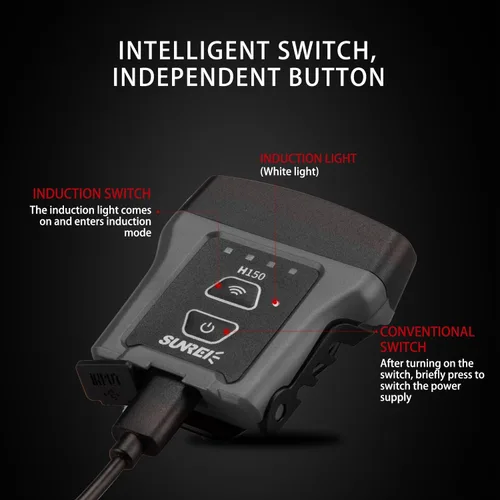 Miniatura 4 de SUNREI Luz recargable con sensor de movimiento con clip para sombrero con 150 lúmenes y 600 mAh, linterna giratoria para pesca, camping, correr