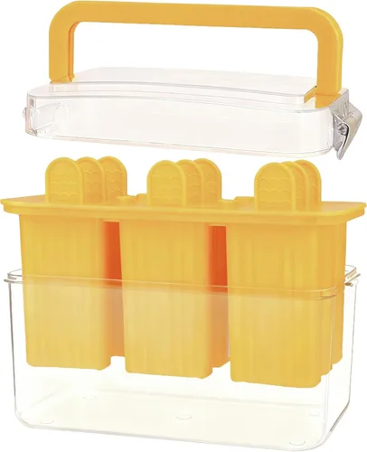 Miniatura 12 de Moldes para paletas con tapa y contenedor, 9 piezas, reutilizables, fáciles de liberar, moldes para paletas caseras, sin olor, sin bisfenol A 8