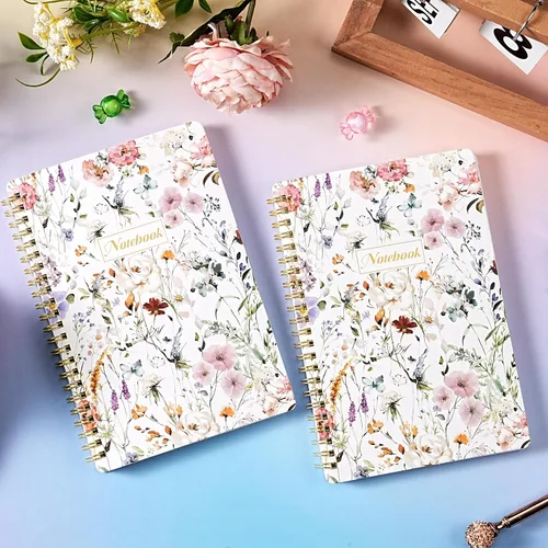 Miniatura 2 de Cuaderno de espiral - Cuadernos con bolsillo trasero, 5.7 x 8.2 pulgadas, cuaderno de diario con papel grueso y bolsillo trasero, 160 páginas