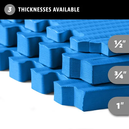 Miniatura 6 de We Sell Mats Tapete de ejercicio de espuma EVA de 1 pulgada de grosor, patrón de tatami, azulejos entrelazados para gimnasio en casa, artes
