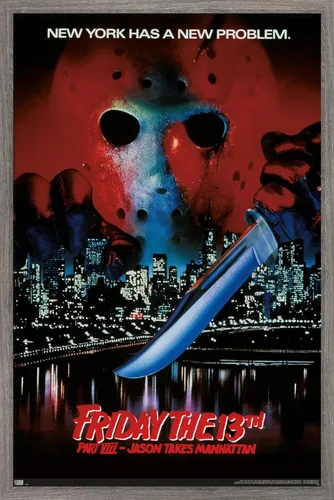 Trends International Friday The 13th Part VIII: Jason Takes Manhattan - Póster de pared de una hoja, 14.725 x 22.375 pulgadas, versión enmarcada de