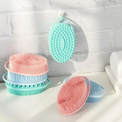 Miniatura 6 de Cepillo sensorial prémium para niños o autismo, limpiador corporal de silicona suave, cepillos de terapia ocupacional 2 en 1, esponja de silicona