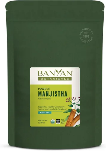 Miniatura 8 de Banyan Botanicals - Polvo Manjistha - Polvo orgánico con certificación USDA - Base de rubia cordifolia - Limpia la sangre y la linfa - Ayurveda, 1