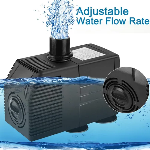 Miniatura 2 de BARST Bomba sumergible de 160 GPH con filtro, bomba de agua ultra silenciosa de 12 W, 600 L/H con cable de alimentación de 6 pies y 3 boquillas