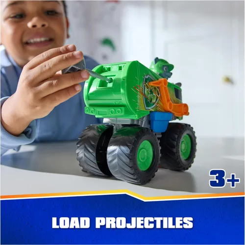 Miniatura 3 de PAW Patrol: Camión de reciclaje de Rescue Wheels de Rocky, camión de juguete con lanzador de proyectiles y figura de acción coleccionable, juguetes