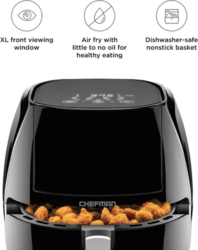 Miniatura 3 de Chefman TurboFry Touch - Freidora de aire de 8 cuartos de galón con ventana de visualización XL y pantalla digital avanzada, freír con menos aceite