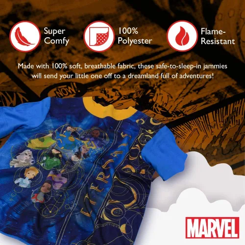 Miniatura 3 de Marvel Conjunto de pijama de 2 piezas de ajuste holgado para niños, pijama de superhéroe, suave y lindo para niños