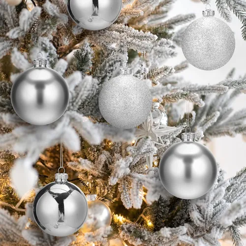 Miniatura 7 de Namalu 12 piezas 3.34" Adornos de bolas de Navidad de vidrio, adornos de bolas brillantes y mates, juego de adornos de bolas de árbol de Navidad