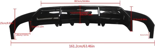 Miniatura 5 de NINTE Difusor trasero con luz de freno LED para Toyota Camry SE XSE Sedan solo 2018-2024 ABS negro brillante parachoques trasero labio