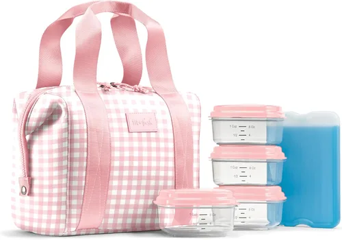 Miniatura 15 de Fit & Fresh Remi - Lonchera de neopreno para mujer, kit de preparación de comidas con recipientes y bolsa de hielo XL, material autoaislante similar