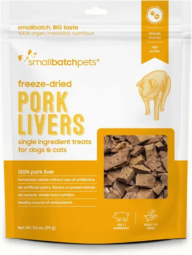 Miniatura 14 de smallbatch Pets Premium - Golosinas de corazón de res liofilizadas para perros y gatos, 3.5 onzas, fabricadas y obtenidas en los Estados Unidos, un
