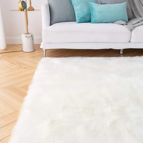 Miniatura 6 de Carvapet - Tapete suave de cuero sintético de oveja, lanudo y lujoso, grande (para decorar habitación), lado de la cama, dormitorio, sala de estar