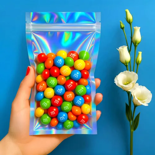Miniatura 4 de Bolsas holográficas, bolsas resellables a prueba de olores de 4 x 6 pulgadas para alimentos, pequeñas empresas y fiestas (100 unidades)