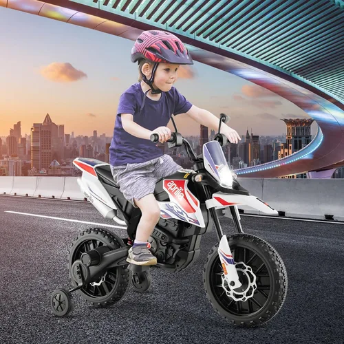 Miniatura 2 de INFANS Motocicleta para niños de 12 V, con licencia Aprilia RX125, motocicleta de montar para niños pequeños con ruedas de entrenamiento, suspensión