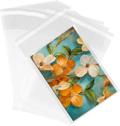 Miniatura 23 de 50 bolsas de celofán transparentes planas de 7" x 12" (A:17.8*A:30.4 cm), bolsas de celofán de polietileno de 2.8 mils para envolver regalos