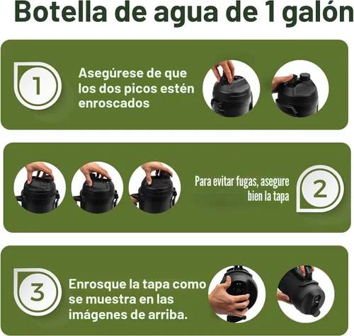 Miniatura 9 de Hydraful Jarra de galón, botella de agua grande de 128 onzas, jarra deportiva de acero inoxidable aislada, botella de agua de triple pared de vacío