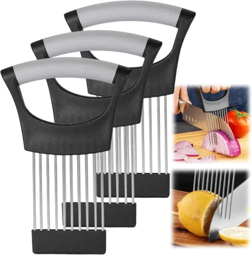 Miniatura 2 de Soporte para rebanar cebollas, nuevo soporte de acero inoxidable 2024 para cortar, herramienta auxiliar de picadora, cortador para carne, cebolla