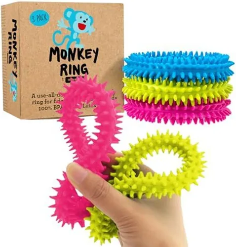 Anillo sensorial con puntas / Pulsera antiestrés (paquete de 3), sin BPA/ftalatos/látex / Juguetes antiestrés / Juguetes sensoriales