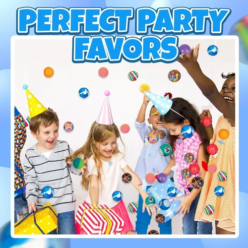 Miniatura 5 de Bedwina Pelotas hinchables a granel – (1 pulgada/1.063 in) Hi Bounce Ball surtido surtido, bolas de goma coloridas y pequeñas para niños, paquete