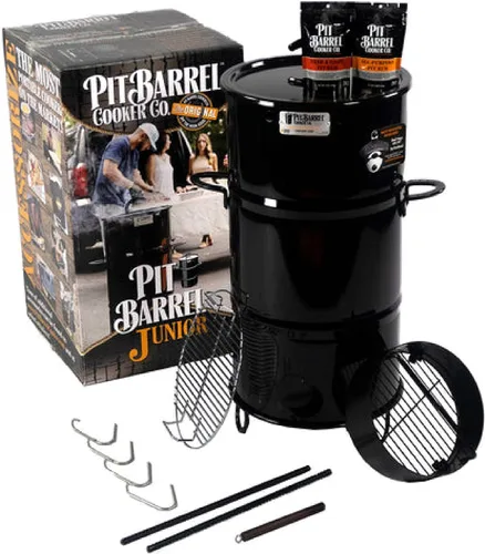 Miniatura 4 de Olla de barril de 14 pulgadas. Pit Barrel PKG1001J - Paquete ahumador de carbón para niños, color negro