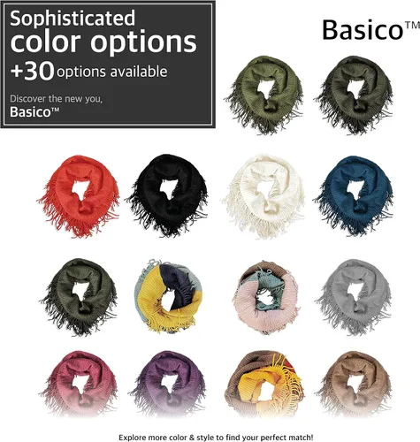 Miniatura 6 de Basico - Bufandas infinitas para mujer, modernas, suaves y de invierno