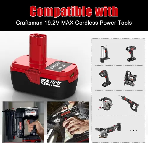 Miniatura 4 de Paquete de 2 baterías de litio C3 de 6.5 Ah de repuesto para batería Craftsman de 19.2 voltios + cargador Craftsman de 19.2 V para XCP 130279005