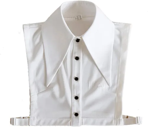 Miniatura 3 de DNLKWGO Media camisa blanca con cuello Dickey - Blusa de cuello falso desmontable para mujer