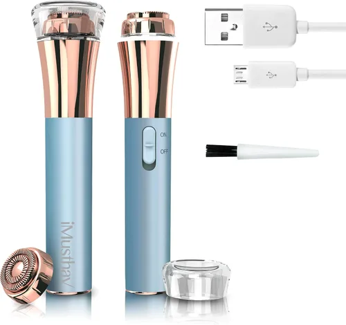 Miniatura 15 de Depilación facial para mujeres, removedor de vello facial eléctrico sin dolor e impecable, afeitadora facial y recortadora para labio superior