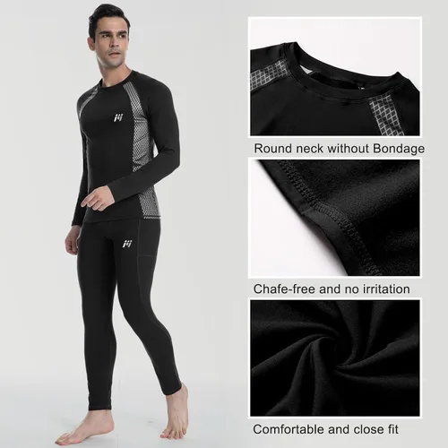 Miniatura 23 de MEETWEE Paquete de 4/5 camisas de compresión térmica para hombre, manga larga, forro polar, capa base, equipo de entrenamiento de invierno
