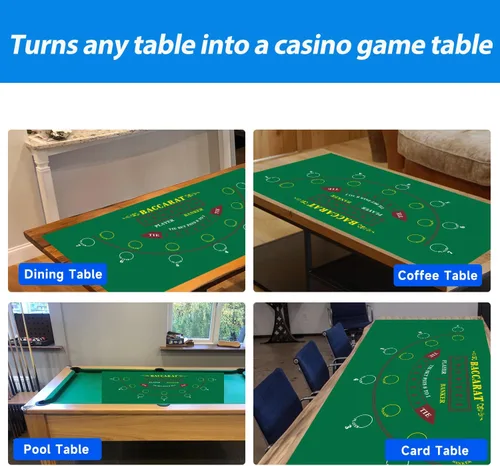 Miniatura 4 de GSE Games & Sports Expert 36" x 72" Casino Layout Felt, Professional Casino Tabletop Mat for Parties, Casino Poker Game Night