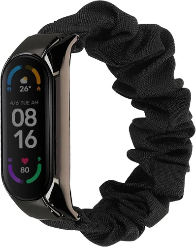 Miniatura 8 de kwmobile Correa de reloj compatible con Xiaomi Mi Smart Band 6 / Mi Band 6 / Band 5 – Correa de reloj de banda elástica negra