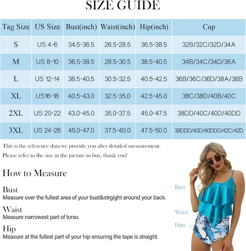 Miniatura 2 de Jodimitty 2 Piece High Waisted Tummy Control Bathing Suit Tankini for Bikini Set