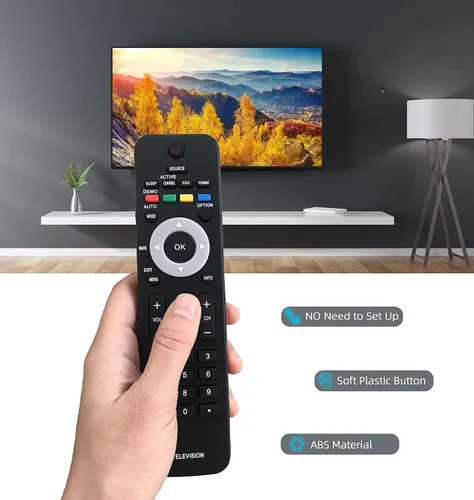 Miniatura 3 de Mando a distancia de repuesto para Philips Smart LED TV 32HFL4462F/F7 32PFL3506/F7 19PFL3504D/F7 22PFL3504D/F7 37HFL4482F/F7 40PFL3706/F7