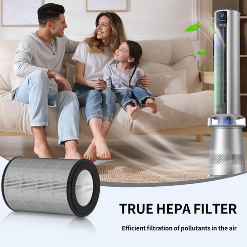 Miniatura 6 de DR-HPA019 Filtro HEPA de repuesto compatible con ventilador de torre Dreo purificador MC710S, filtración de 2 etapas True HEPA H13, 2 en 1 de alta