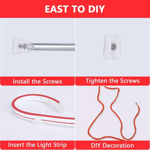 Miniatura 6 de Lamomo Luces LED de Neón, Tira de Luz LED Roja de 16.4 pies, 12V 0.39 pulgadas/Corte Luz de Cuerda de Neón de Silicona Impermeable, Letrero de Neón