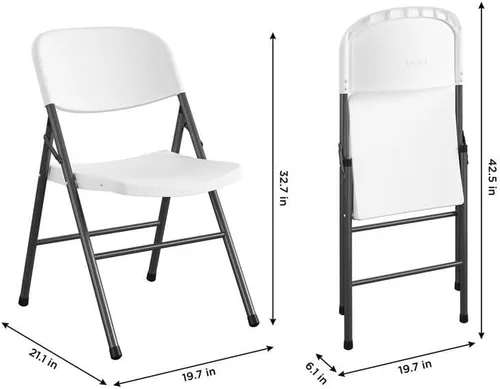 Miniatura 6 de Cosco 6028632 - Silla plegable Cosco de 32.5 x 21.75 pulgadas, color blanco