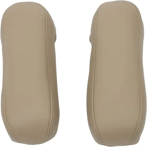 cciyu Compatible con Ford F250 F350 Excursion Lariat 99 00 01 02 03 04 05 06 07 Beige – Cuero de segunda generación para fundas de reposabrazos de